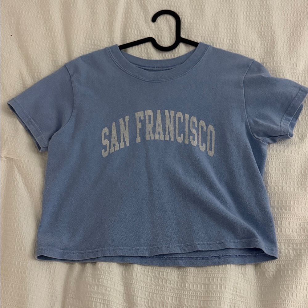 Brandy Melville Blue Short Sleeve Tee with San Francisco Print